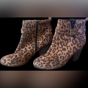 Used Leopard Print Ankle Boots